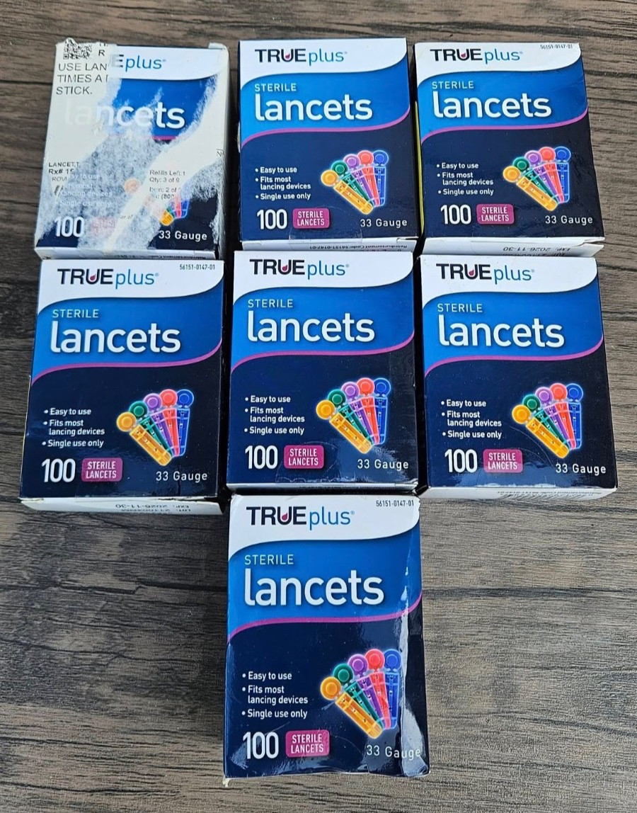 TRUEplus Sterile Lancets 33 Gauge (7 Pack)s Single Use Only Z10