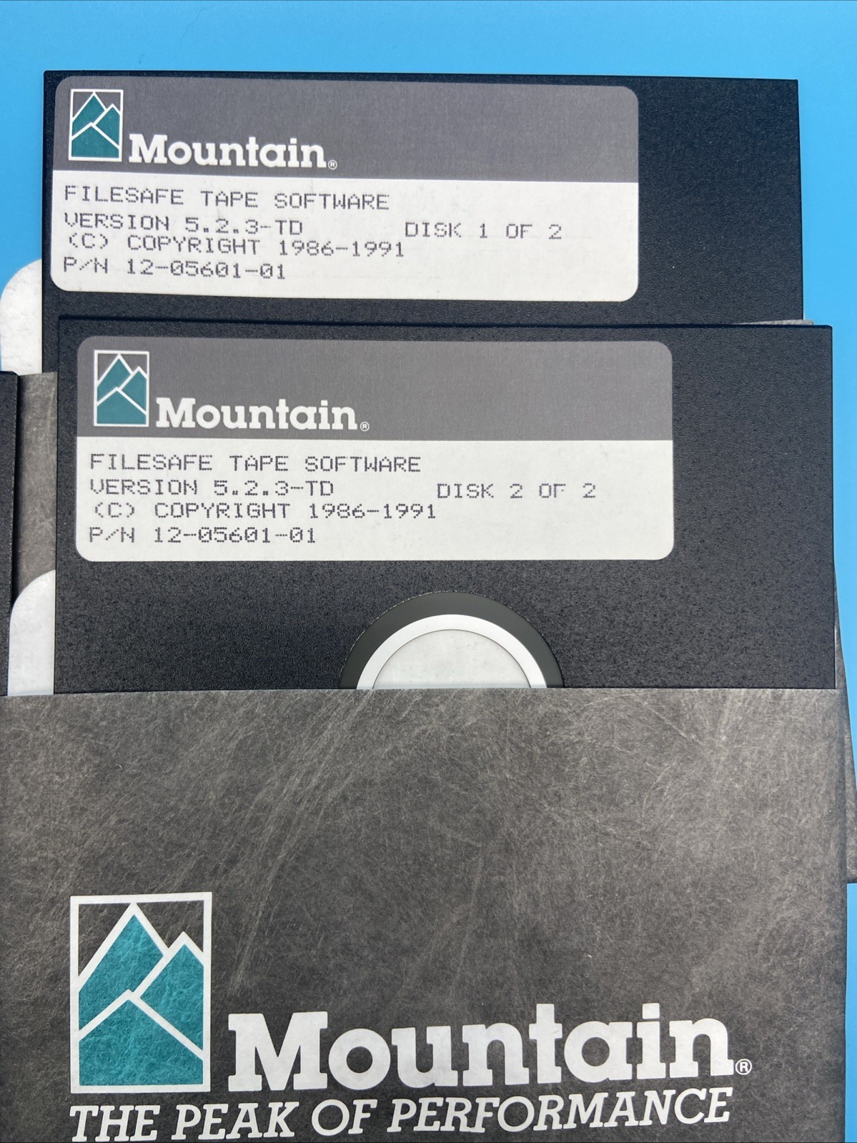 (2 Sets) Mountain FileSafe Tape Software v5.2.3-TD - 4x 5.25" Floppy Disk As Is