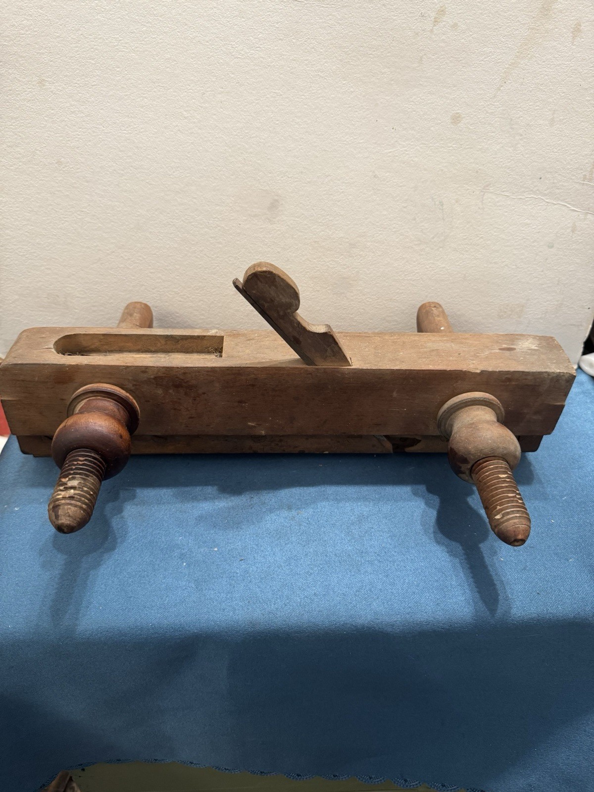 Awesome 1800’s Antique Wooden  Wood Screw Arm Plow Plane Casey Clark & Co. N.y.