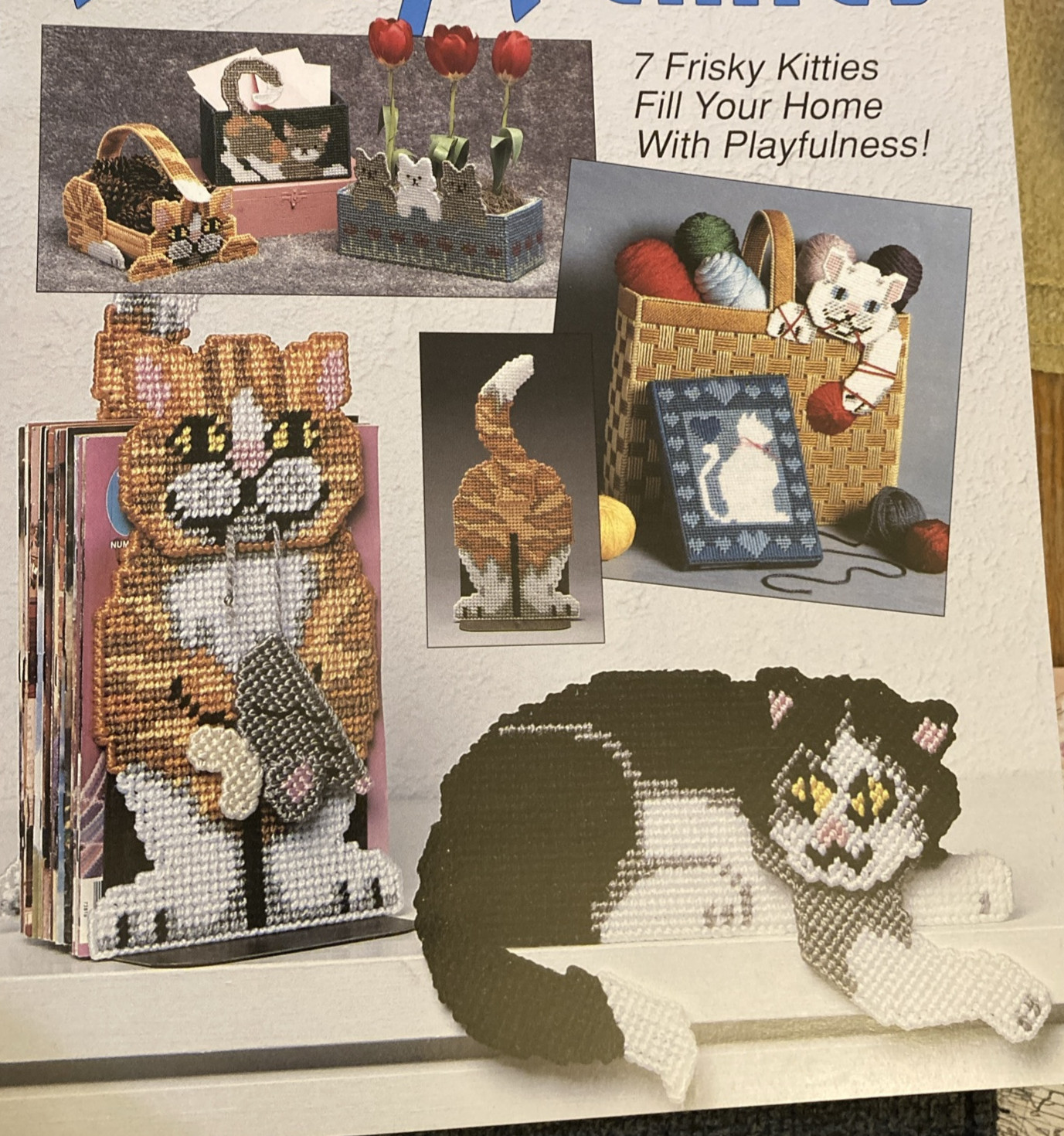 Vtg Rare The Needlecraft Shop FRISKY FELINES Needlepoint 1989 booklet 89PA1