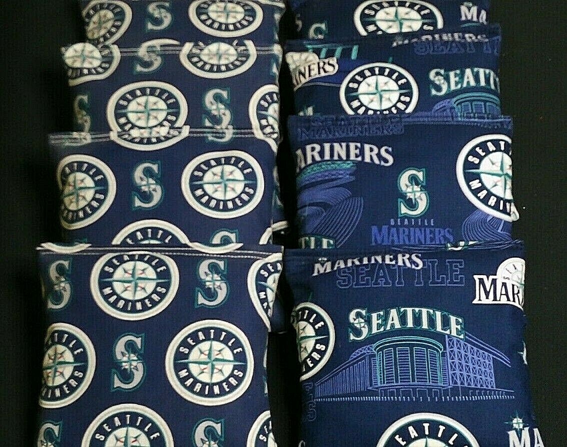 SEATTLE MARINERS MLB 8 CORNHOLE BEAN BAGS BAGGO TOSS GAME Quality Handmade