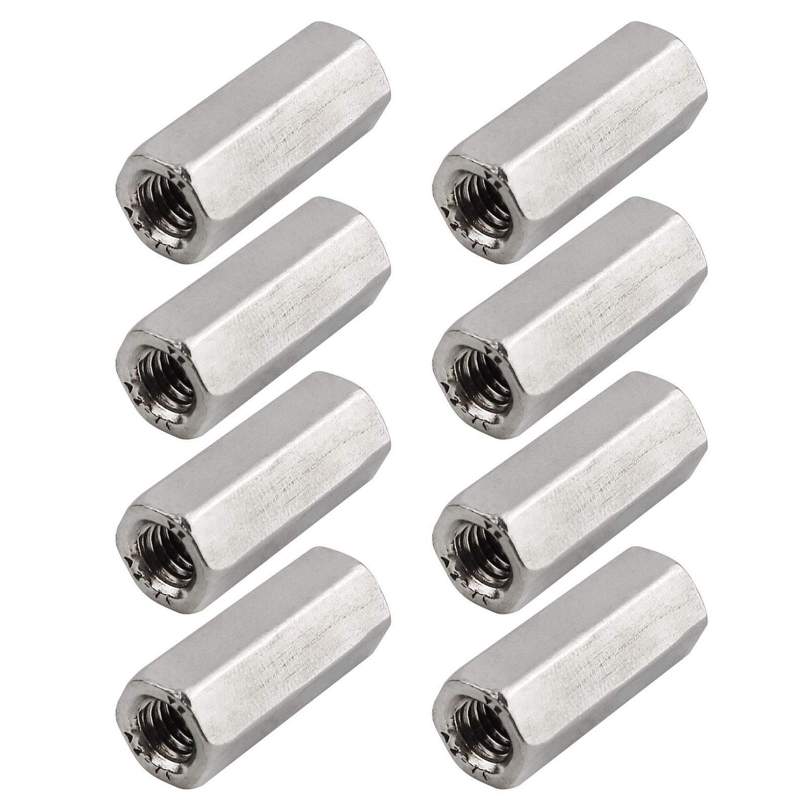 Pack of 8 M6 X 1.0-Pitch 25mm Length Hex Width 10mm Metric Hex Coupling Nut 3...