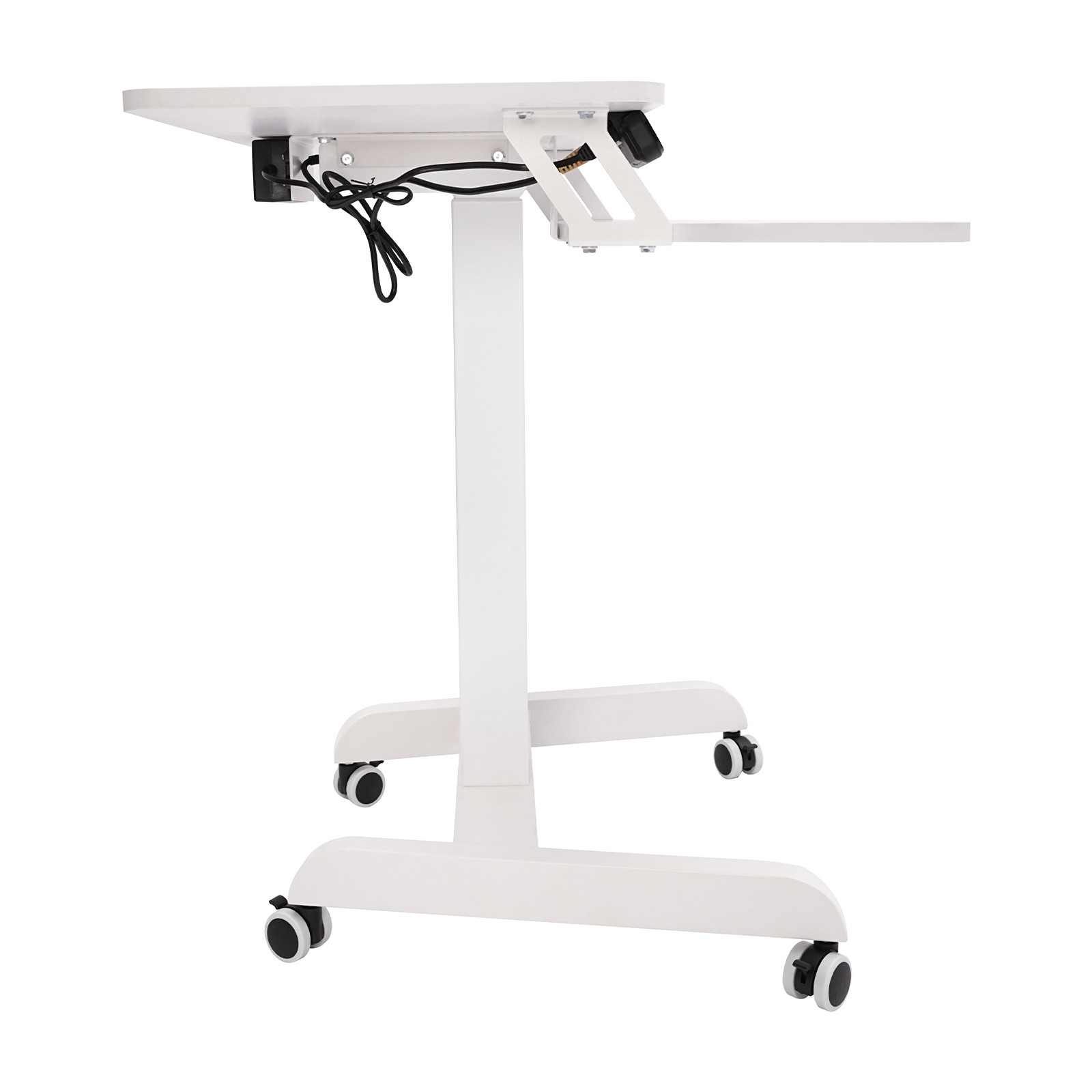 White Computer Desk Height Adjustable Rolling Electric Podium Desk For Office US