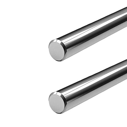 2Pcs 8mm x 380mm Linear Rod Diameter 8mm Case Hardened Chrome Plated Smooth L...