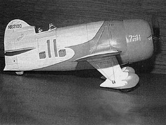 Model Airplane Plans (FF): Gee Bee R-1 Scale 21" Wingspan Rubber-Powered