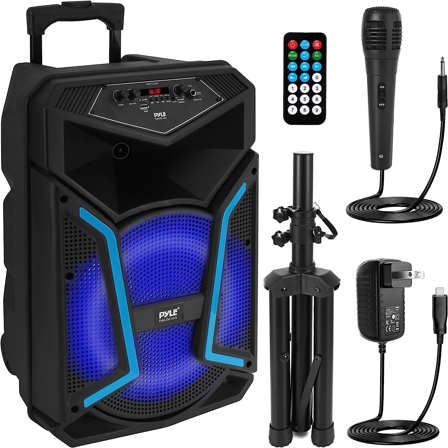 Pyle 12in Bluetooth PA Speaker System 800W Rechargeable & Durable & Stylish