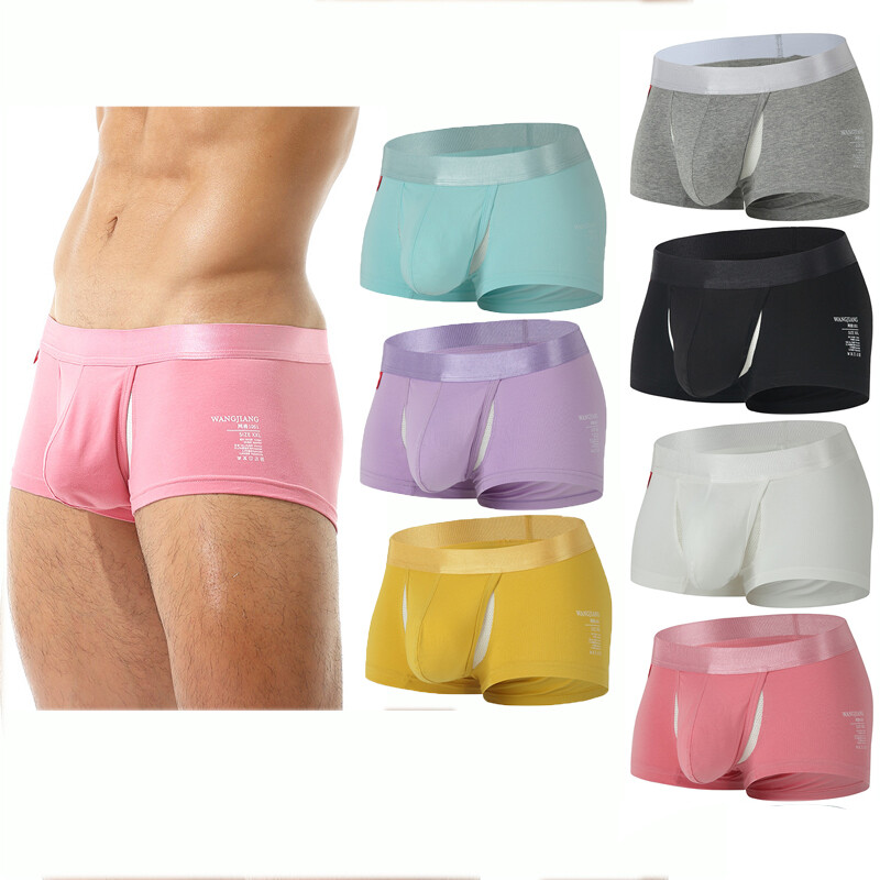 Men's Boxer Panties Sexy U Convex Big Long Pouch Shorts Underwear Underpants ⇖