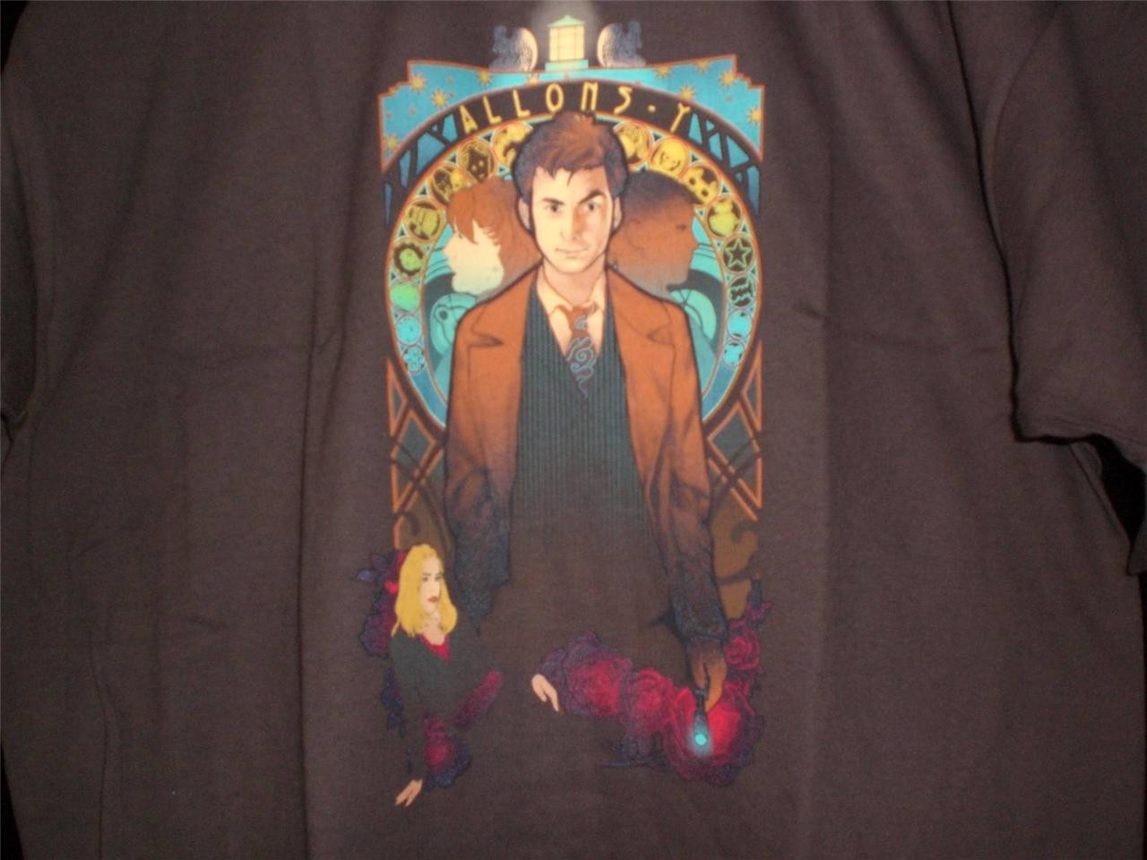 TeeFury Doctor Who XLarge "Allons-y" David Tennant Tribute MeganLara BROWN
