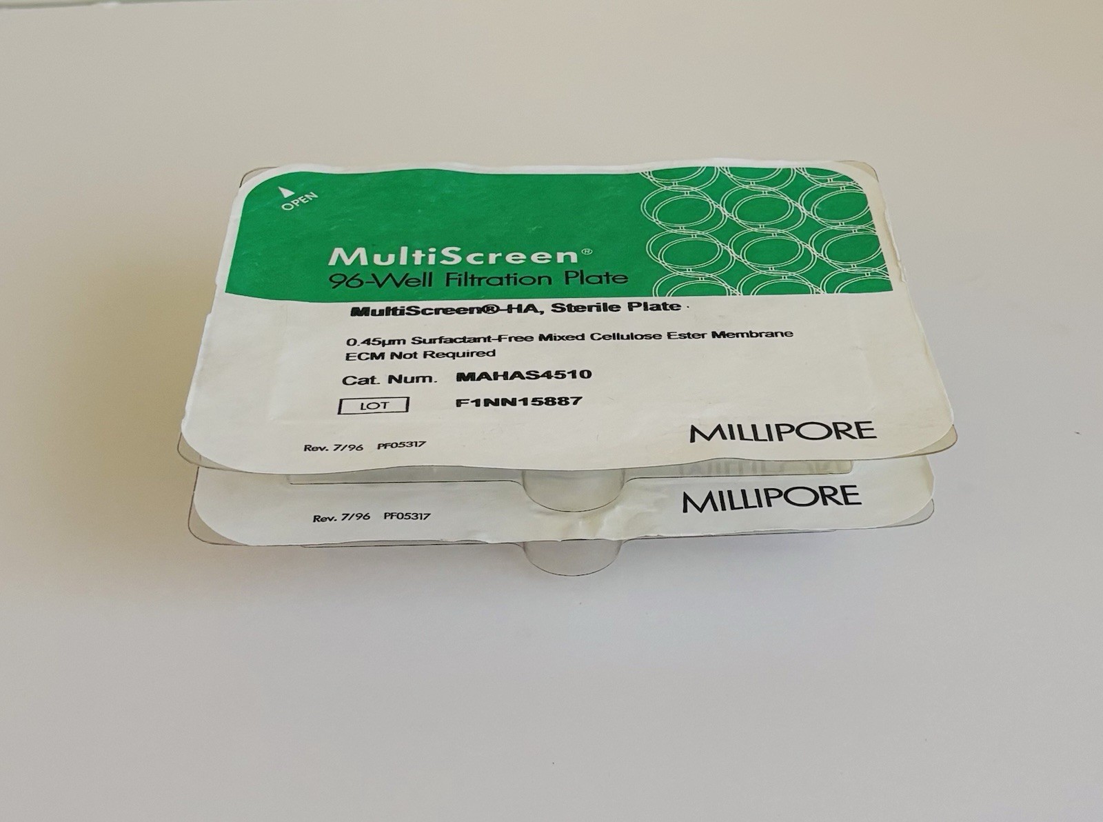 (2) Millipore Sigma Multiscreen 96-well Plate, MCE Membrane MAHAS4510