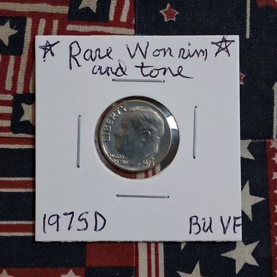 🔥Rare 1975 D Roosevelt Dime 10C W on Rim BU VF Uncirculated Denver US Coin🔥