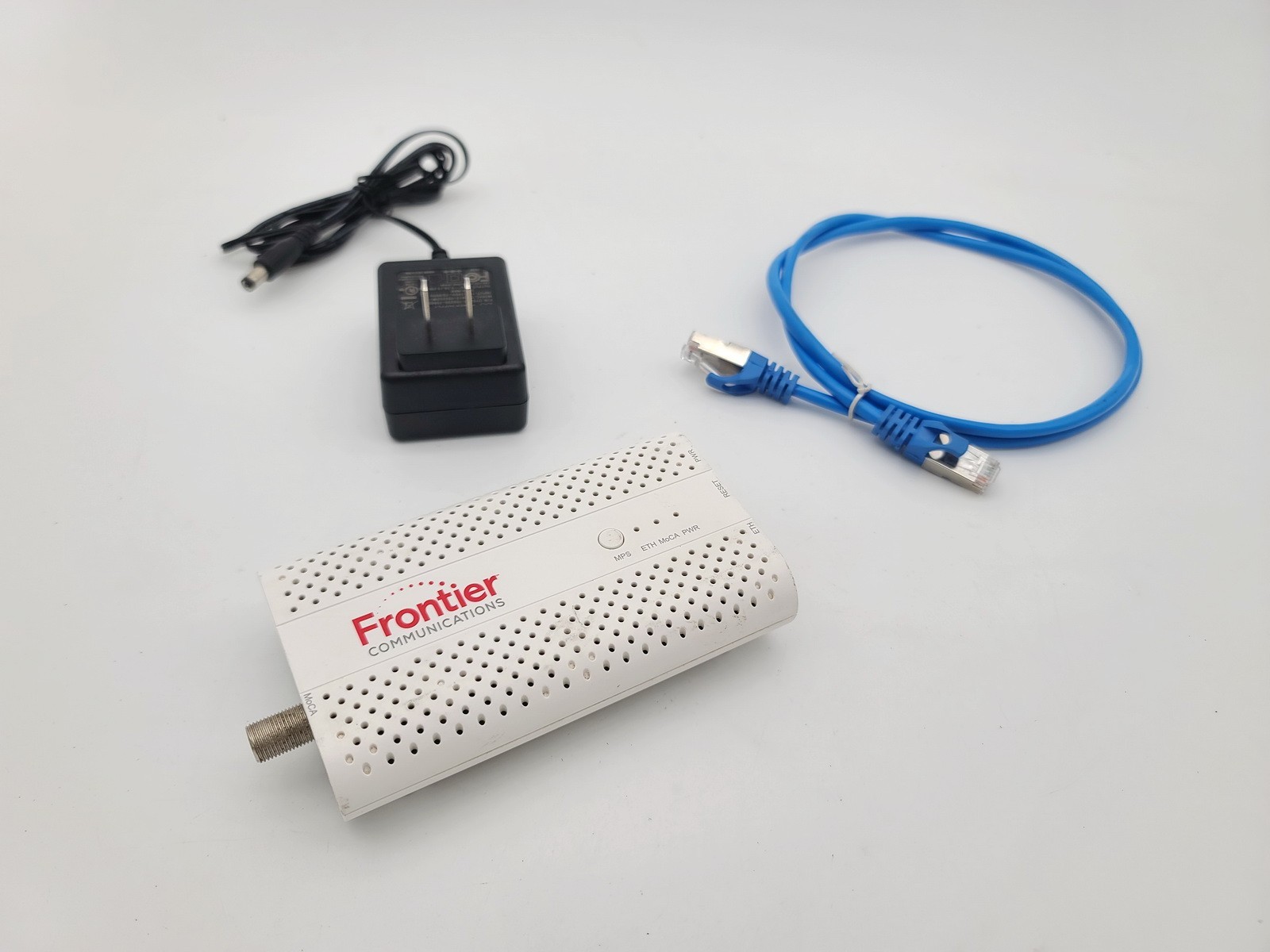 FRONTIER MOCA FCA251 ETHERNET OVER COAX ADAPTER NETWORK BRIDGE DEVICE W ADAPTER