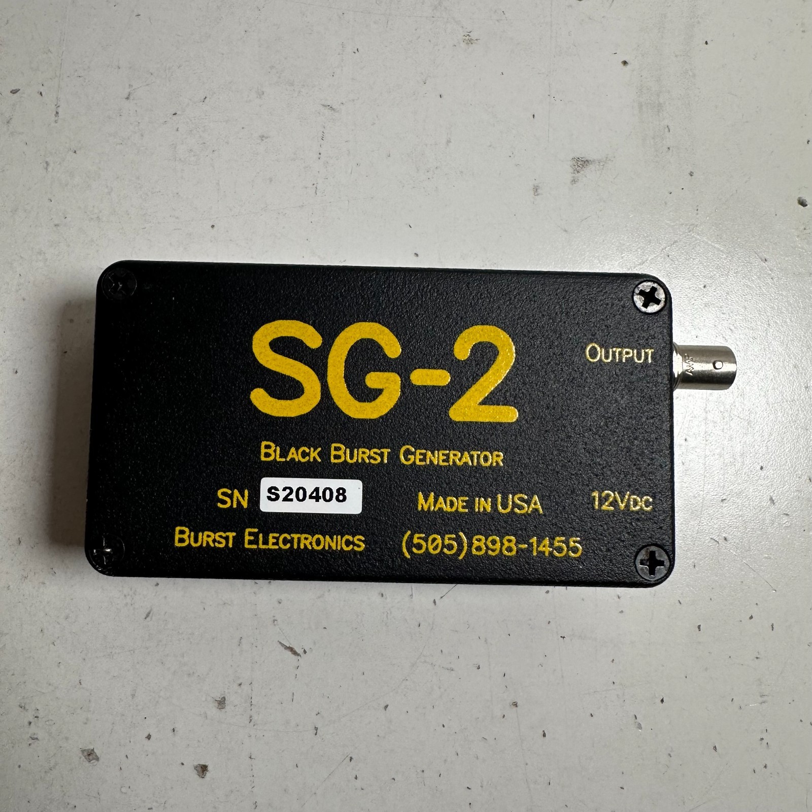 Burst Electronics SG-2 2nd Generation Black Single-Output NTSC Burst Generator