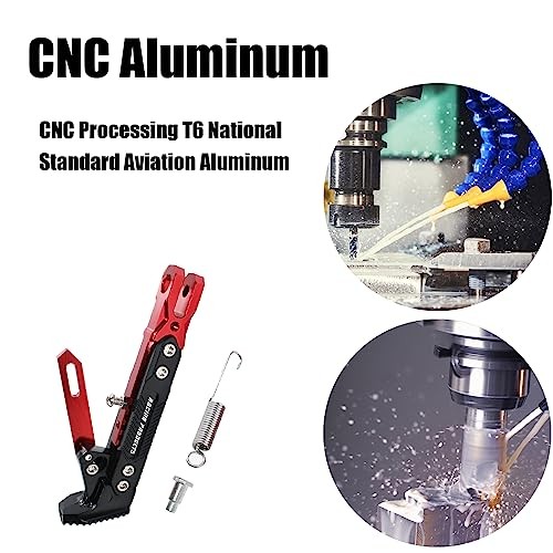 Motorcycle Universal Kickstand Adjustable Modified CNC Aluminum Alloy Red