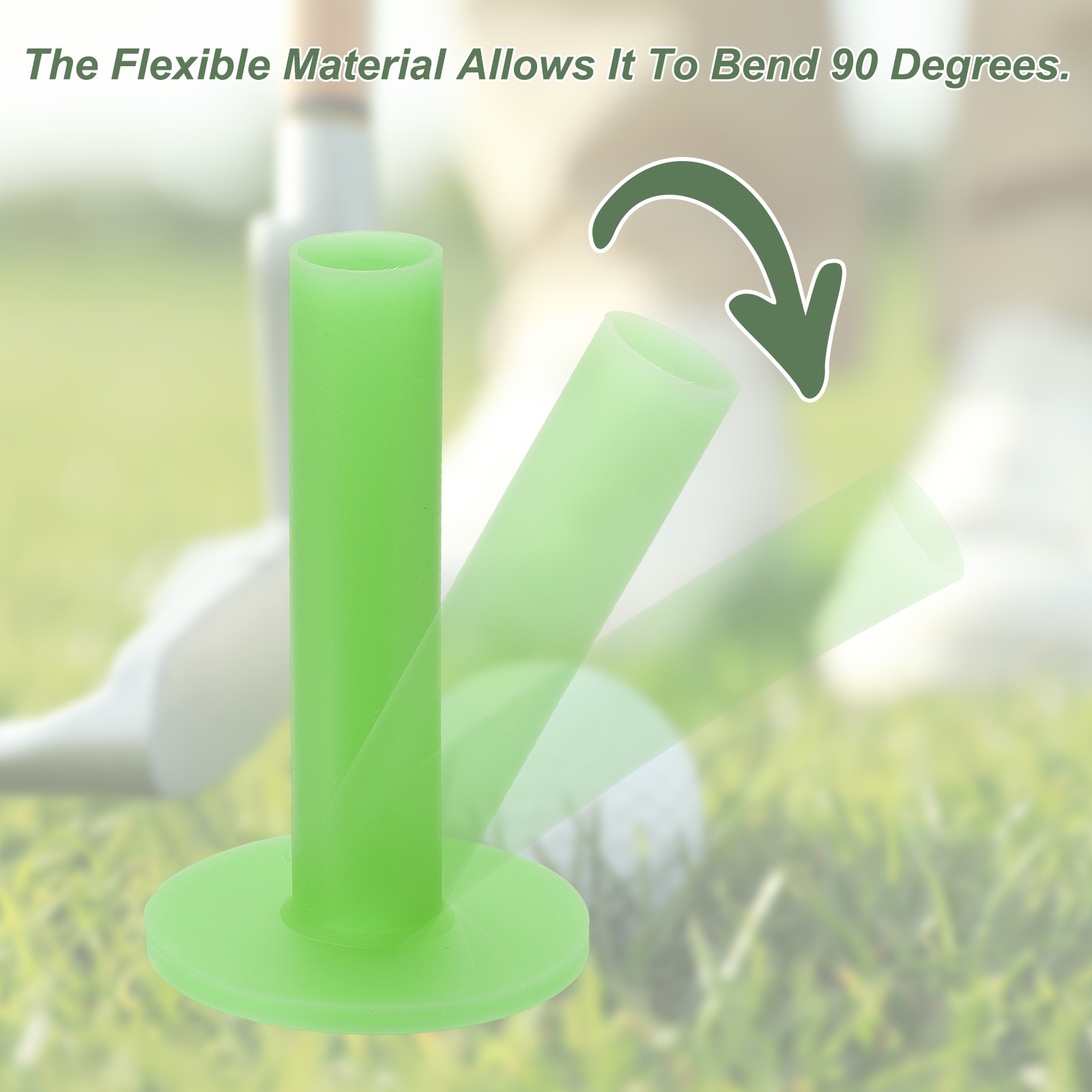 6 Pack Rubber Golf Practice Tee Driving Tee 2.1 Inch Rubber Green