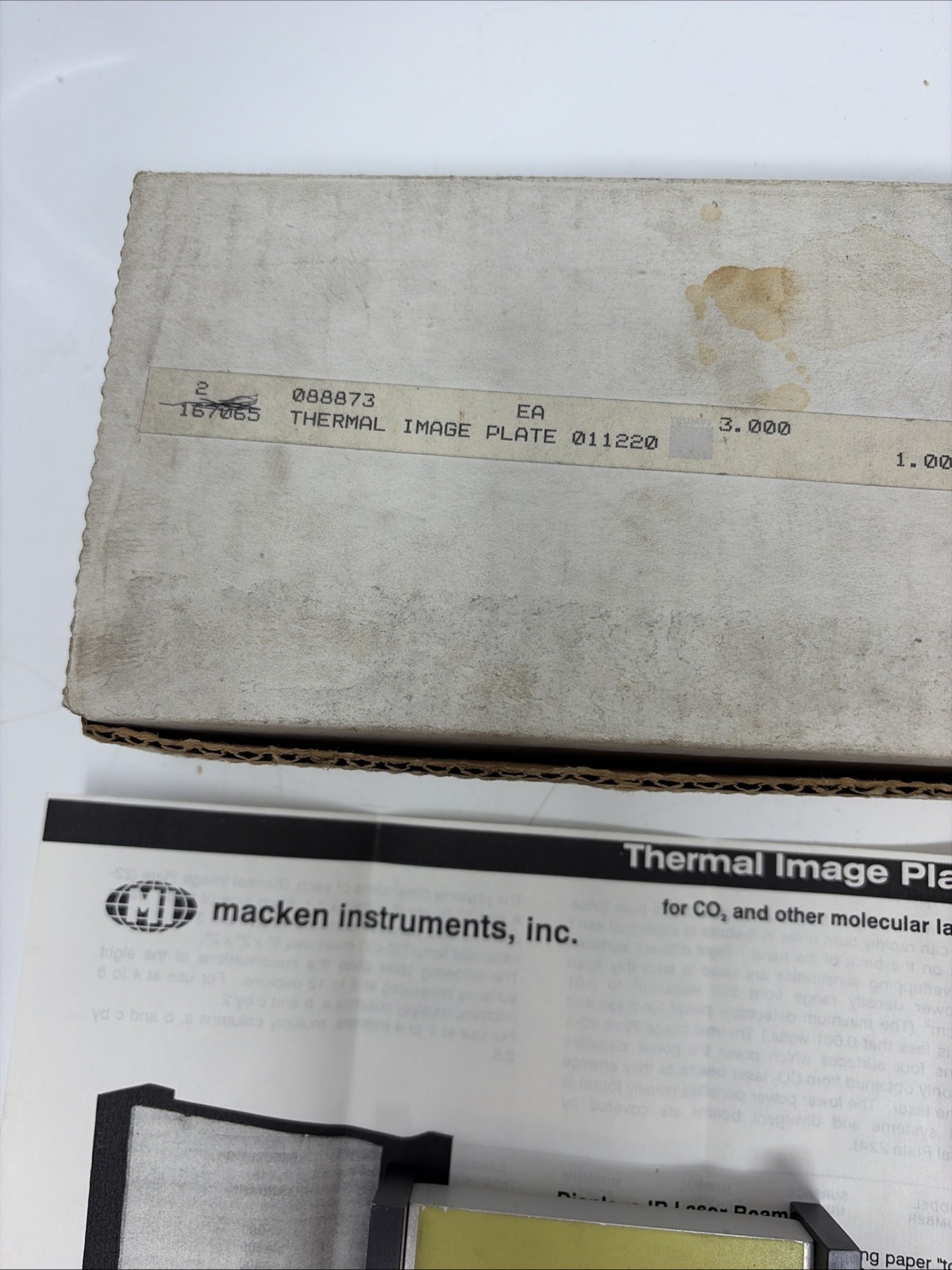 MACKEN INSTRUMENTS MODEL 22 Thermal Imaging Plate Set - 2 Plates