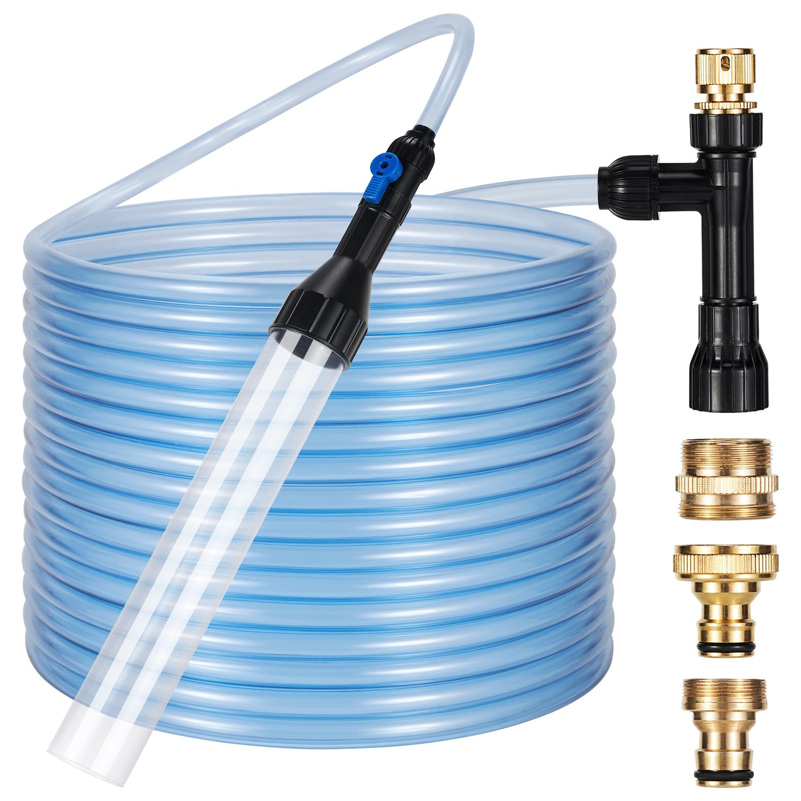 Gravel Vacuum for Aquarium Fish Tank Siphon Aquarium Water Changer with Three...