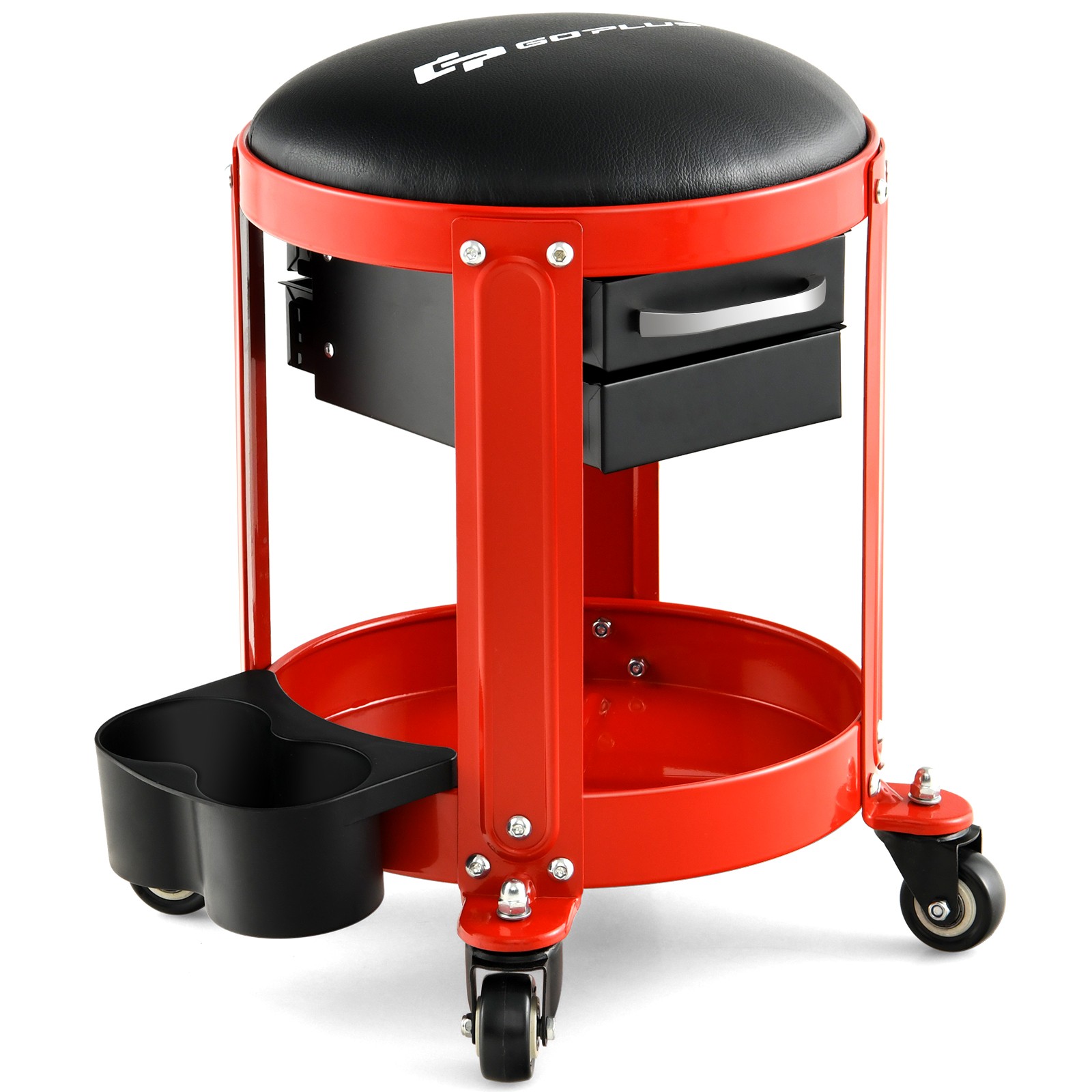 Workshop Creeper Seat Mechanic Roll Chair w/ Removable Soft Padded Seat Cushion