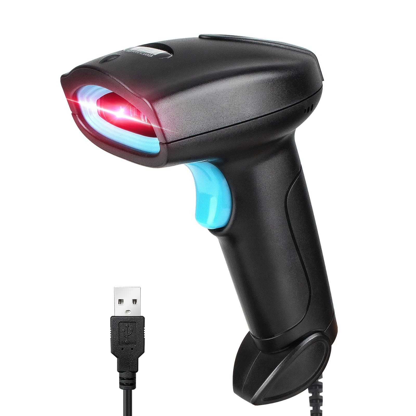JIAN BOLAND Barcode Scanner USB 1D Wired CCD Reader Black-U1C