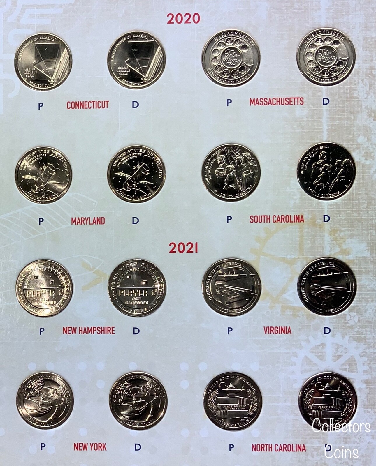 2018 - 2023 + 2024 46 Coin P&D Mint Uncirculated Innovation Dollar Set in Folder