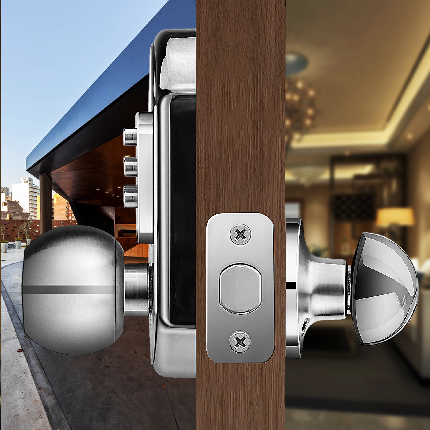 Keyless Entry Door Lock Deadbolt Keypad Mechanical Stainless Steel (Code or Key)
