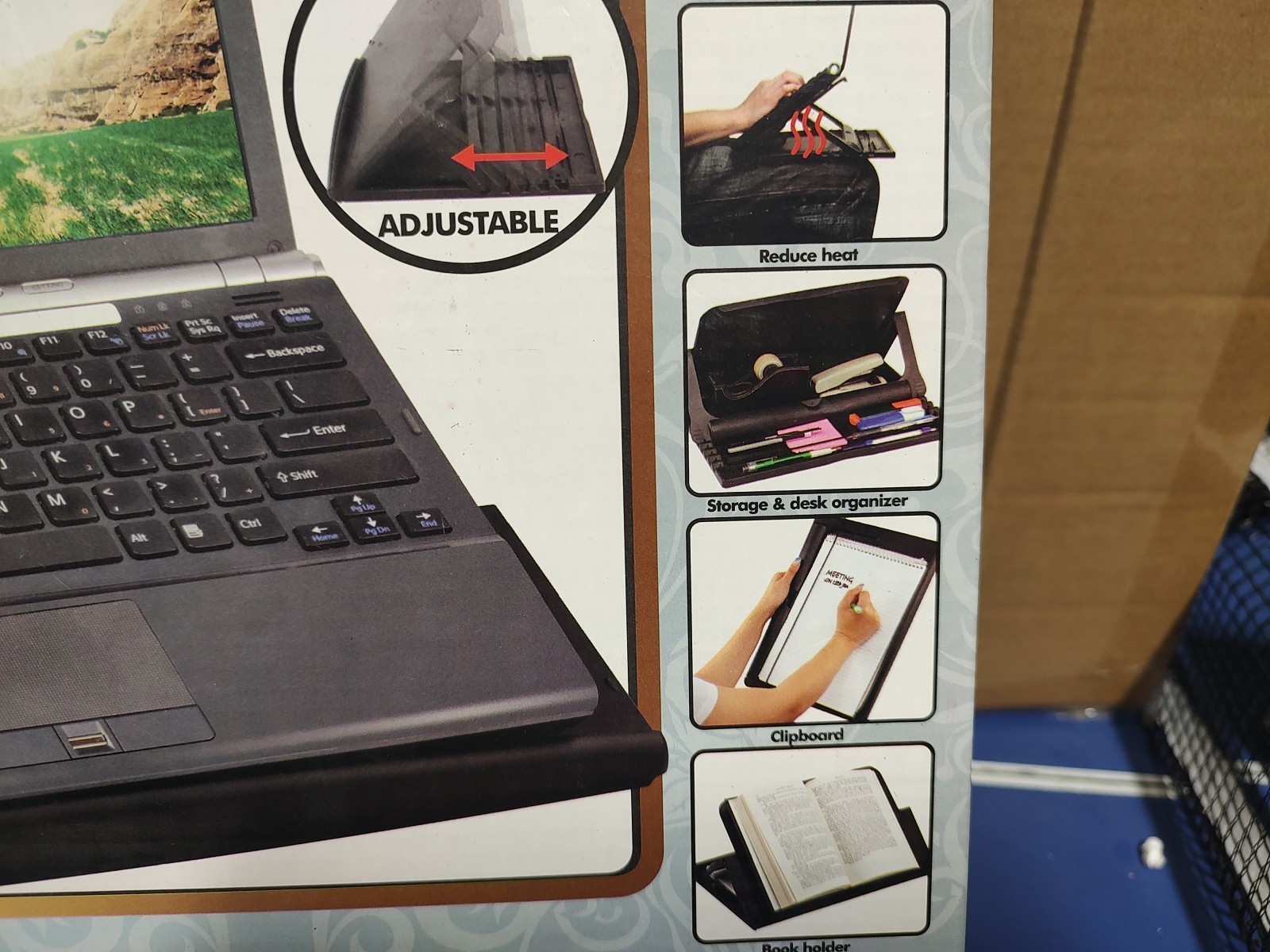 Total Vision Laptop Adjustable HolderCaddy,Stand, Storage & Desk Organizer