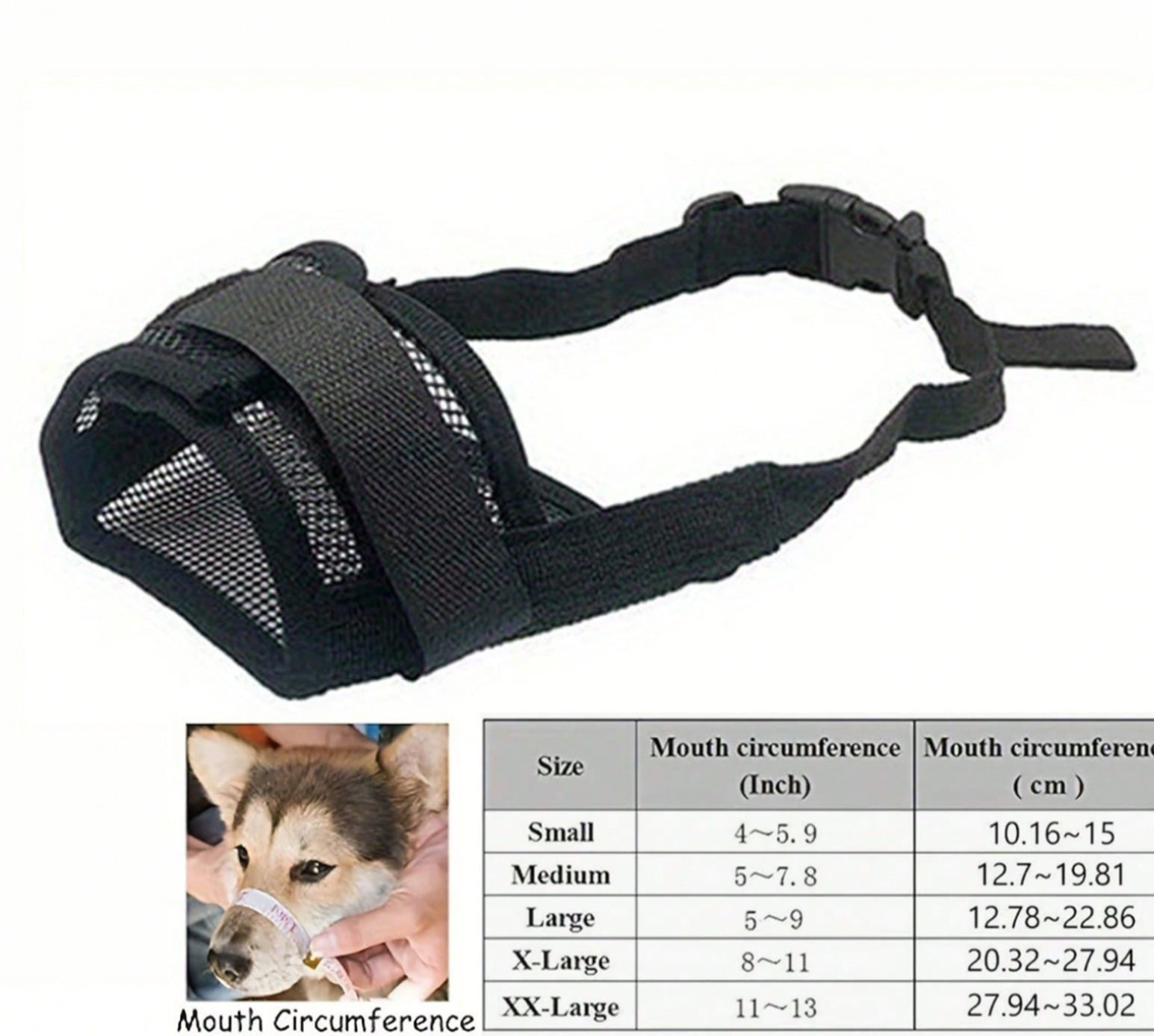 Dog Muzzle Anti Stop Bite Barking Chewing Mesh Mask Training Pet Small Large