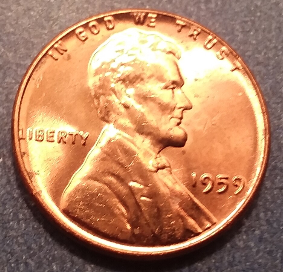 1959-P Brilliant Uncirculated Lincoln Cent.  Ships Free.  BU condition.