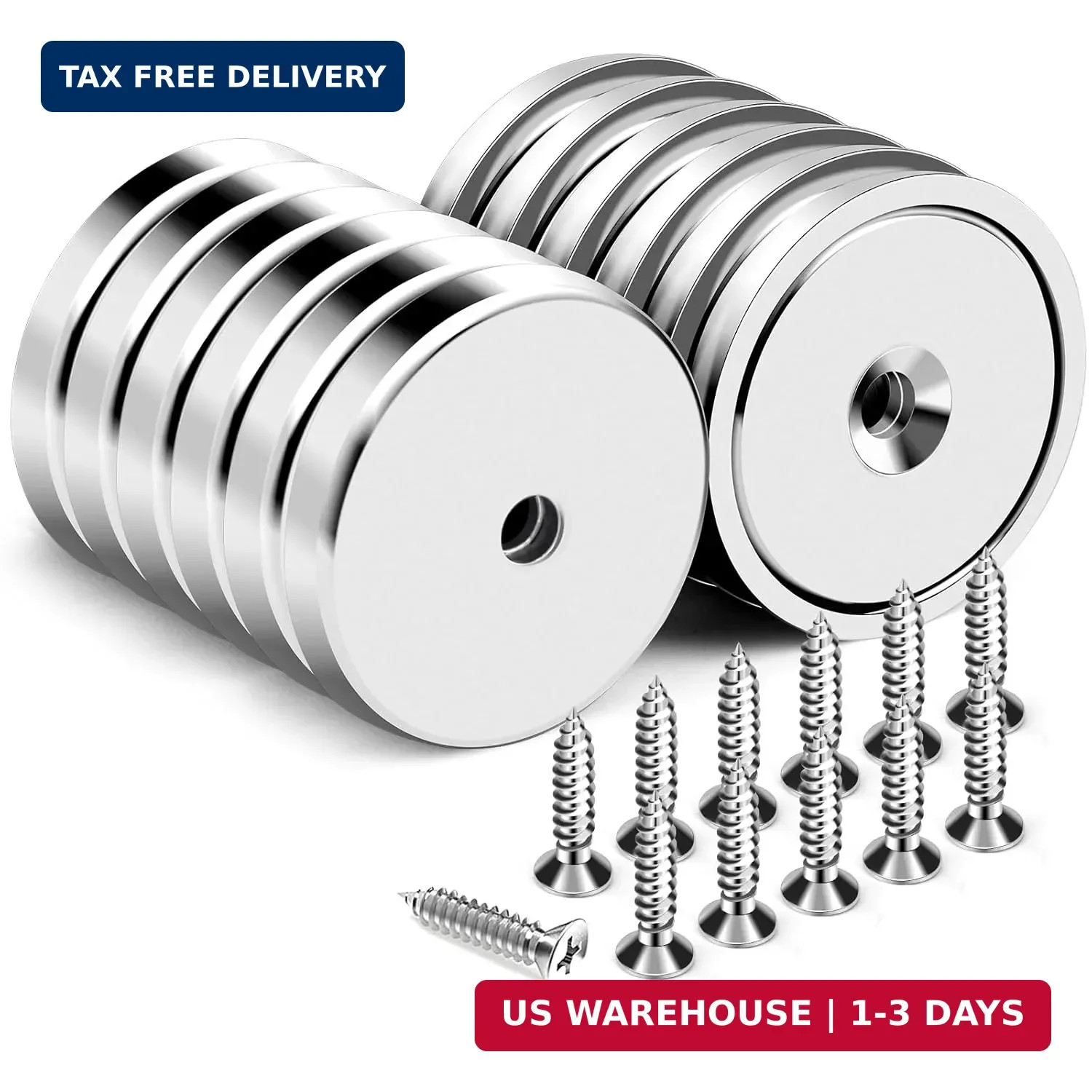 DIYMAG Magnets with Countersunk Hole,1.26 Inch 110LBS 12 Pack | Heavy Duty Magne