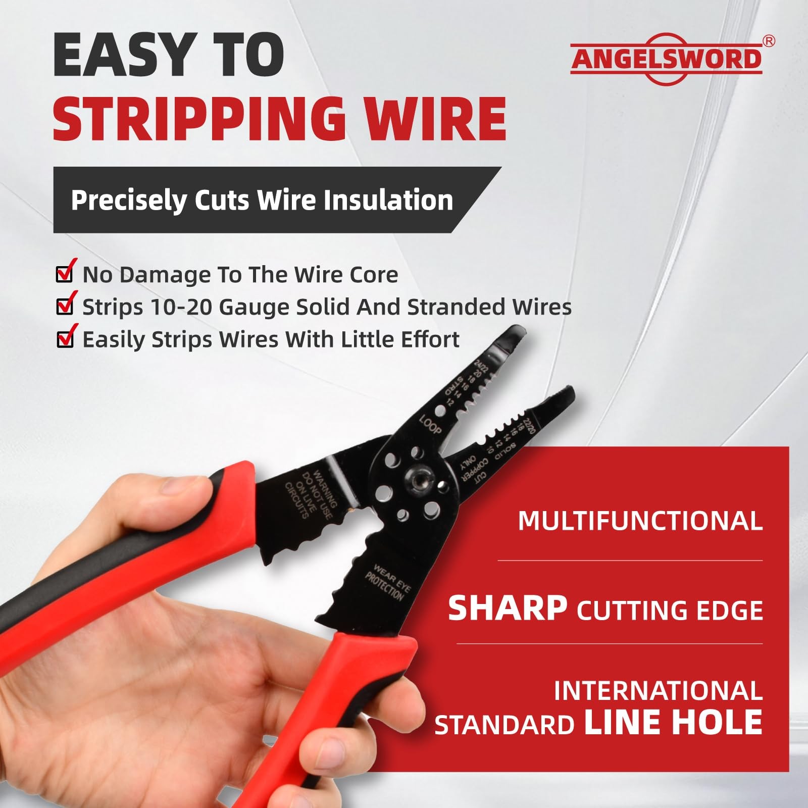 8 inch Wire Stripper, Cable Stripper, Crimping Pliers, Wire Cutter, Wire Crim...