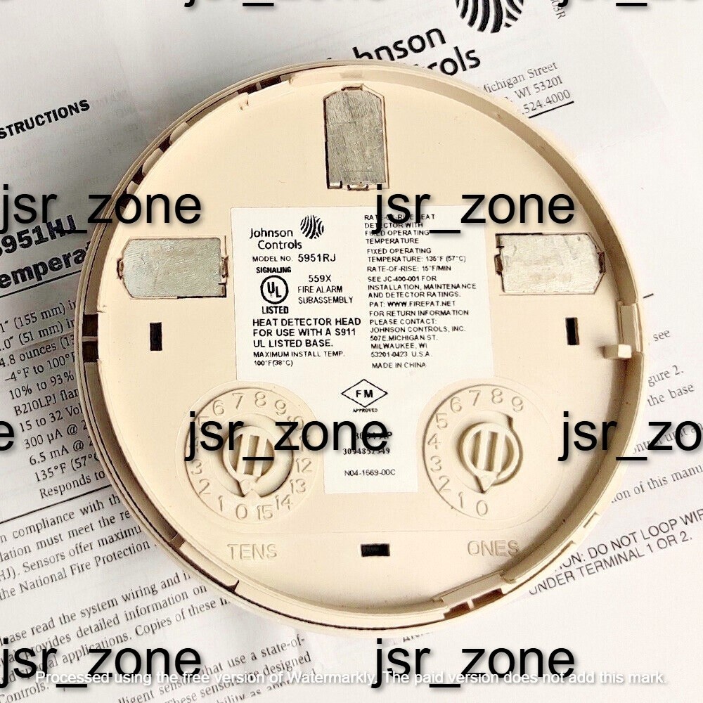 Johnson Control Thermal Heat Fire Detector 5951RJ Temperature Sensor Detector