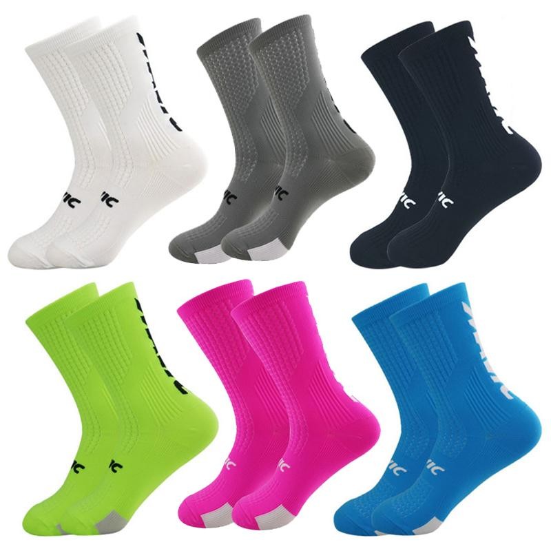 5 Pairs Cycling Socks Men Bicycle Sport Running Bike Socks Mid Tube Compression