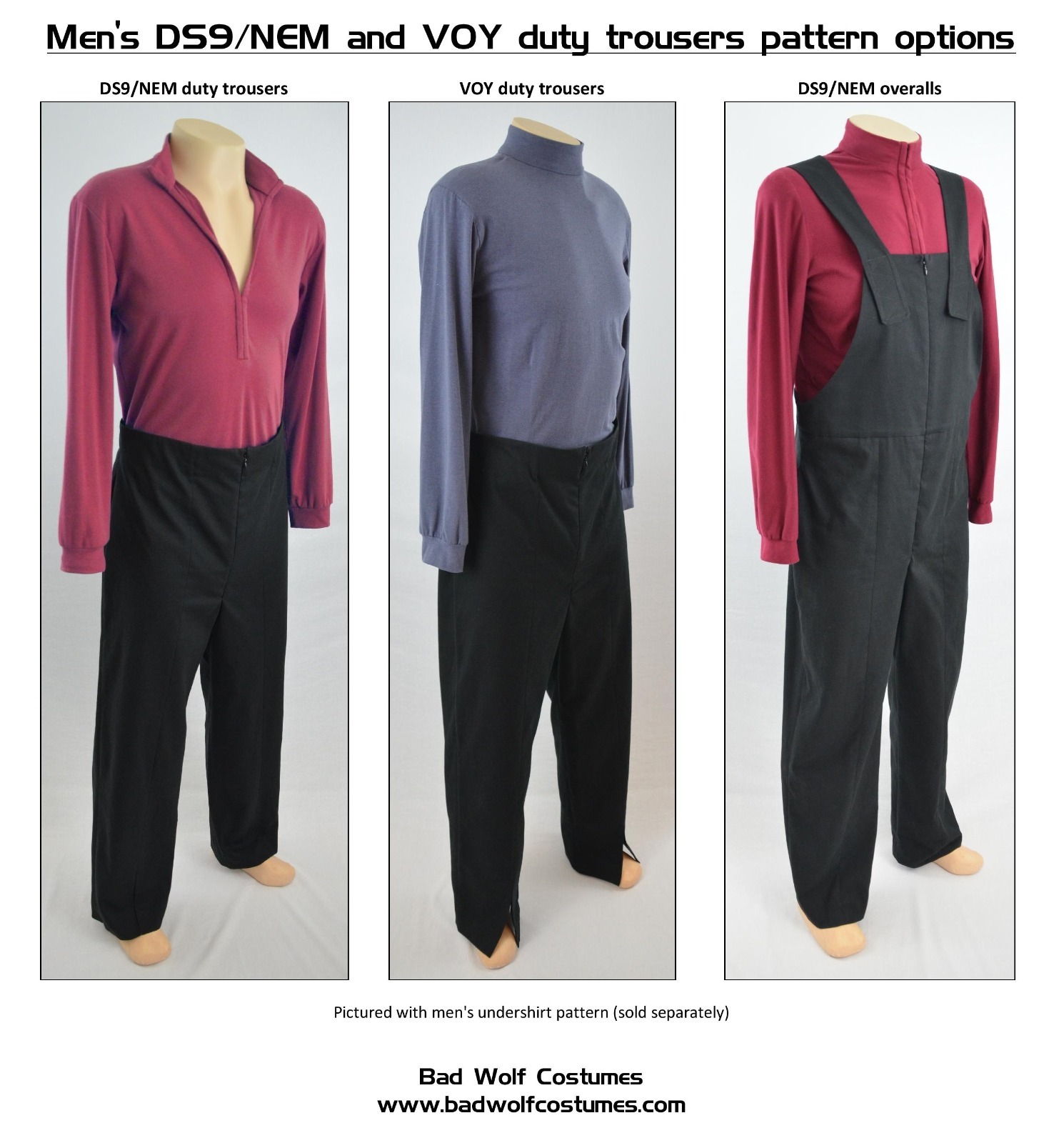 Star Trek Sewing Pattern Bundle - Starfleet captain uniform - DS9, NEM (men's)