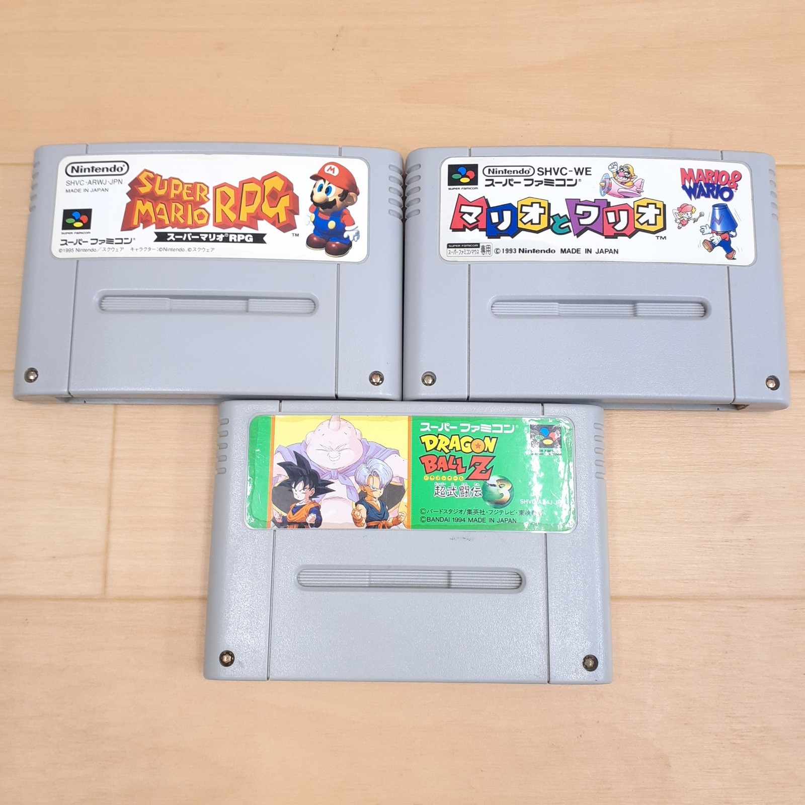 Nintendo Super Famicom Console Bundle 12 games 2 controllers & cables Japan SNES