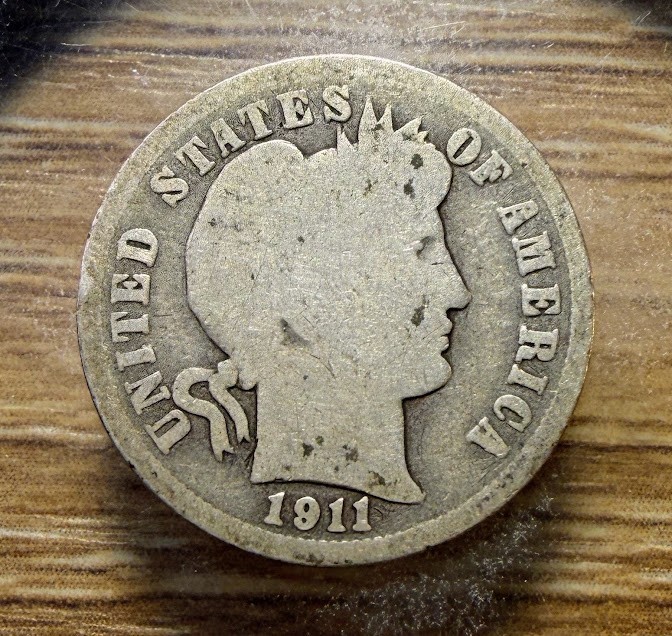 1911-D Barber Dime - Actual Silver Coin Shown - Free Shipping & Tracking INV173