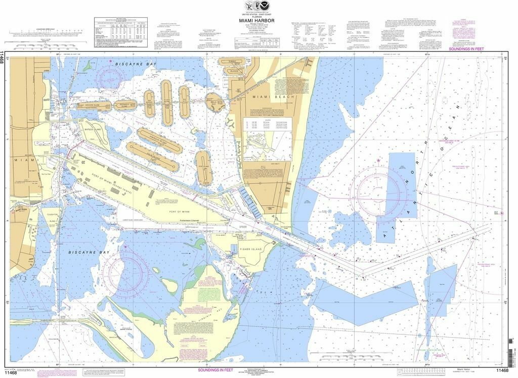 NOAA Nautical Chart 11468: Miami Harbor