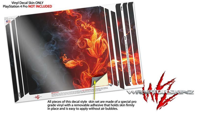 Skin for PS4 Pro Console Fire Flower