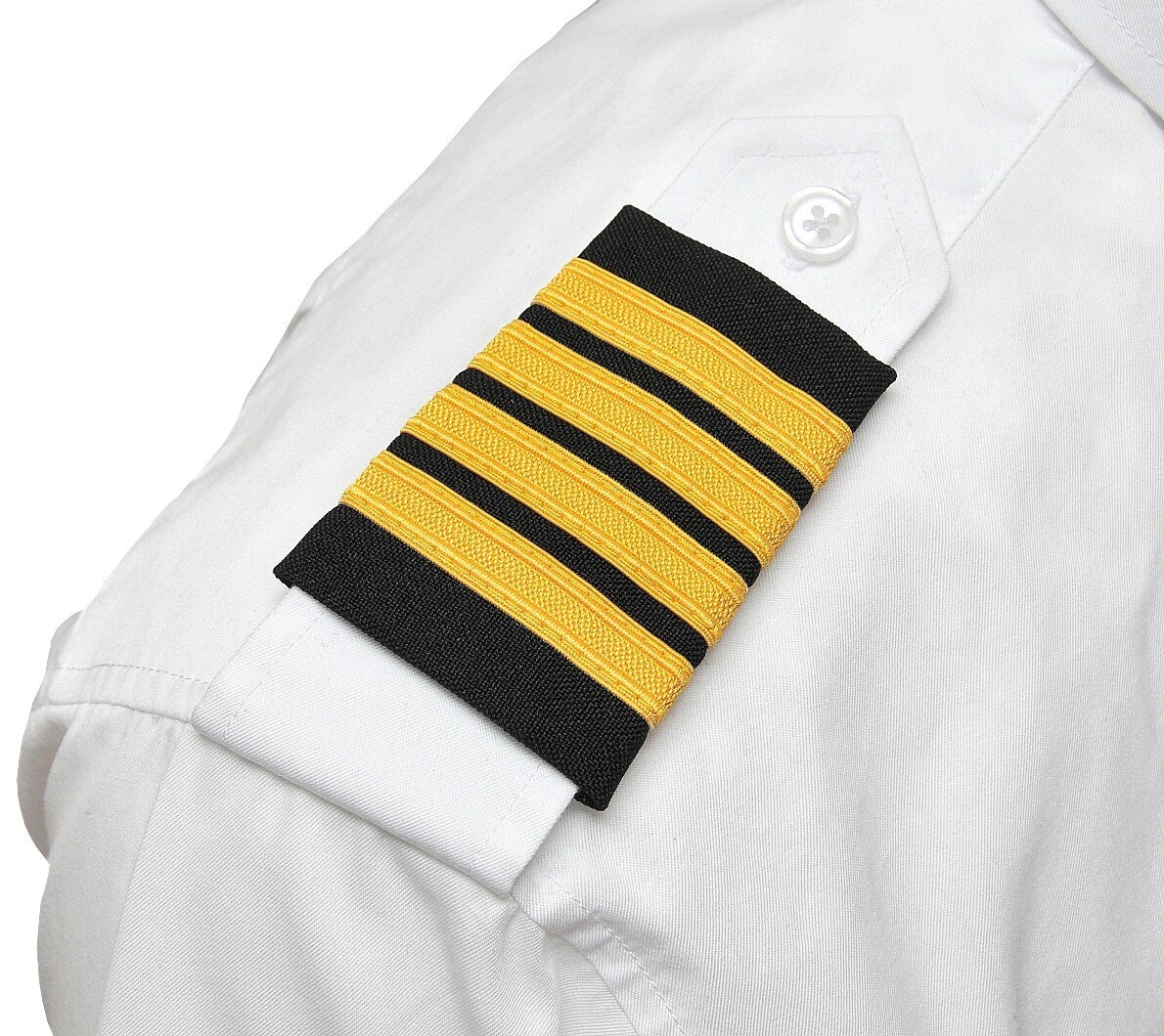 Pilot Epaulets Four Bar Captain Gold Nylon on Navy New
