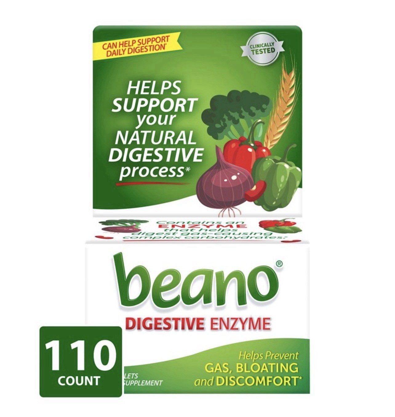 Beano Digestive Enzyme Supplement for Gas, Bloating 110 Count EXP 6/27