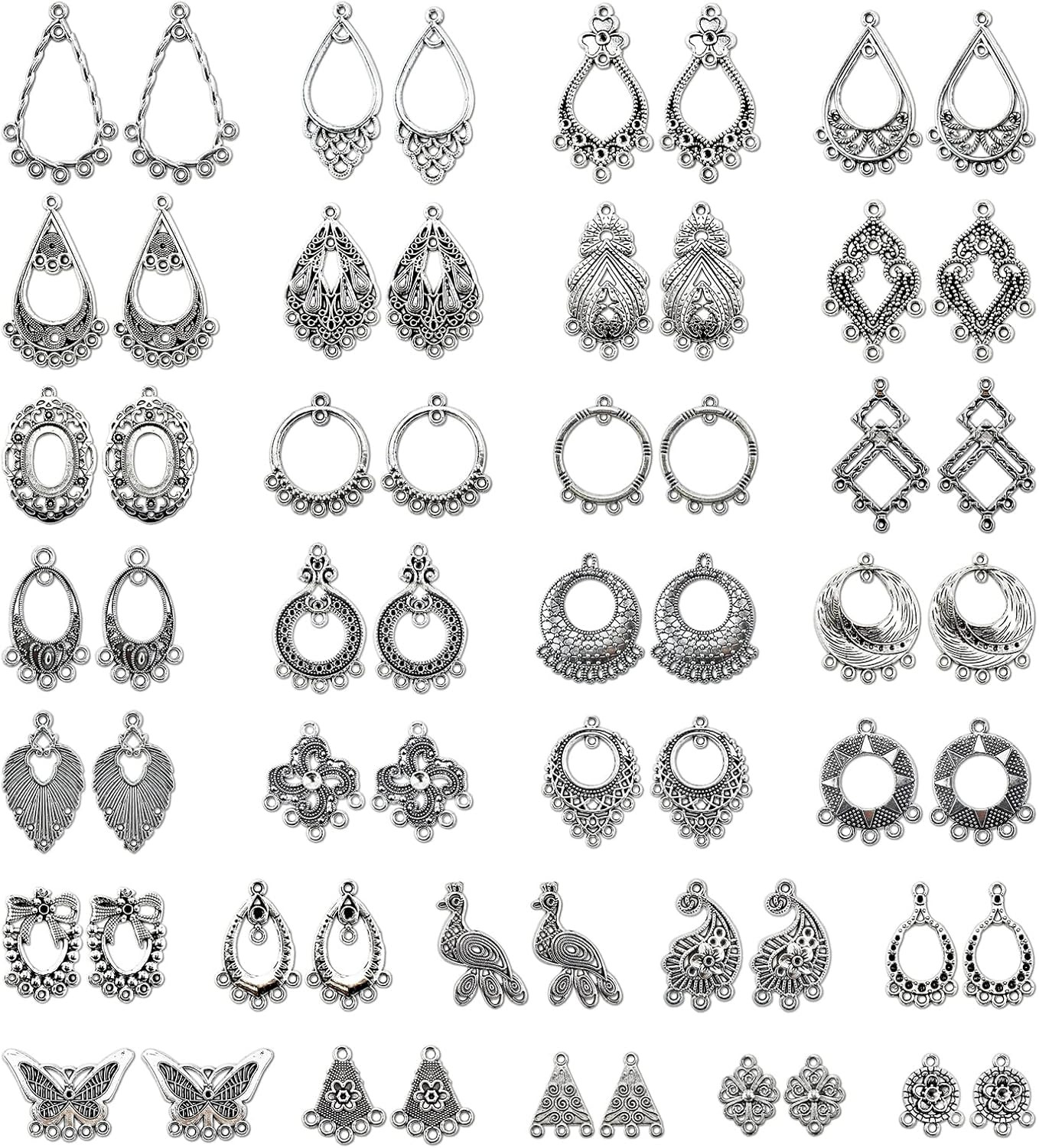 Antiqued Tibetan Silver Earring Chandelier Earring Jewelry Making Kit for Earrin