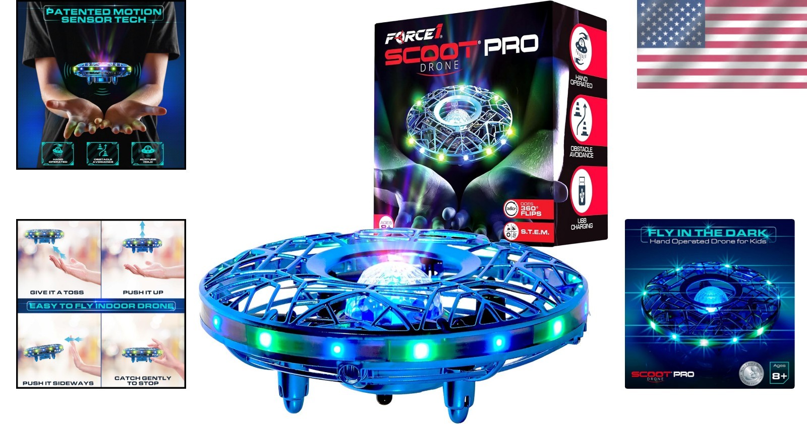 Rechargeable Mini Drone with Bright LED Lights & Obstacle Avoidance for All Ages
