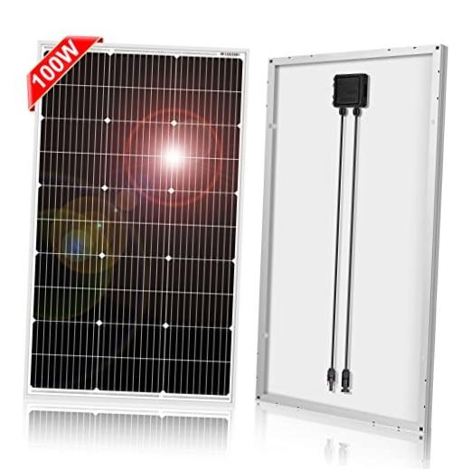 18V Monocrystalline Solar Panel for 12V Systems, MC4 | Glass module with 100W
