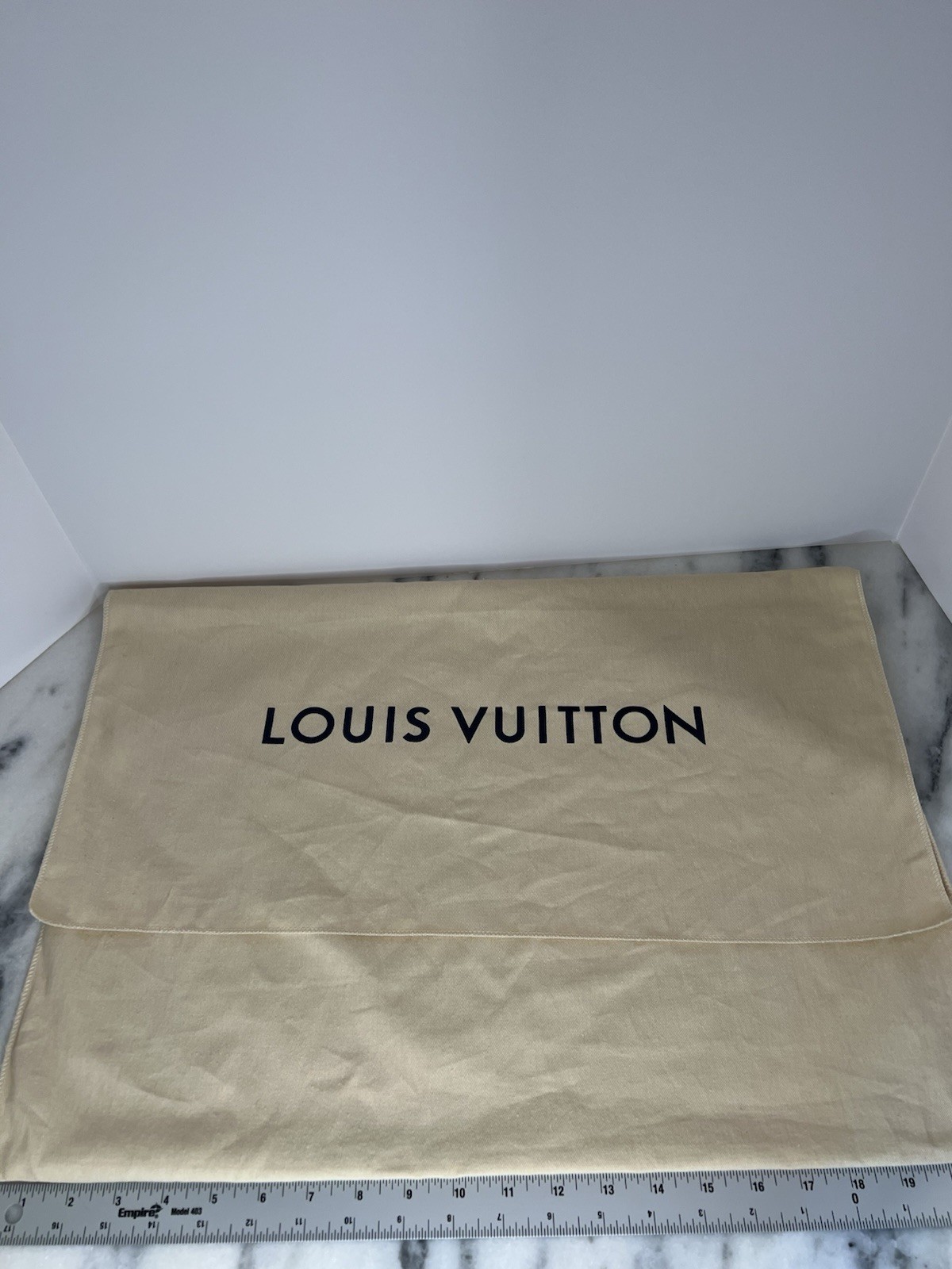 Authentic Louis Vuitton Dust Bag Envelope Flap Style Large Beige 22  X 15