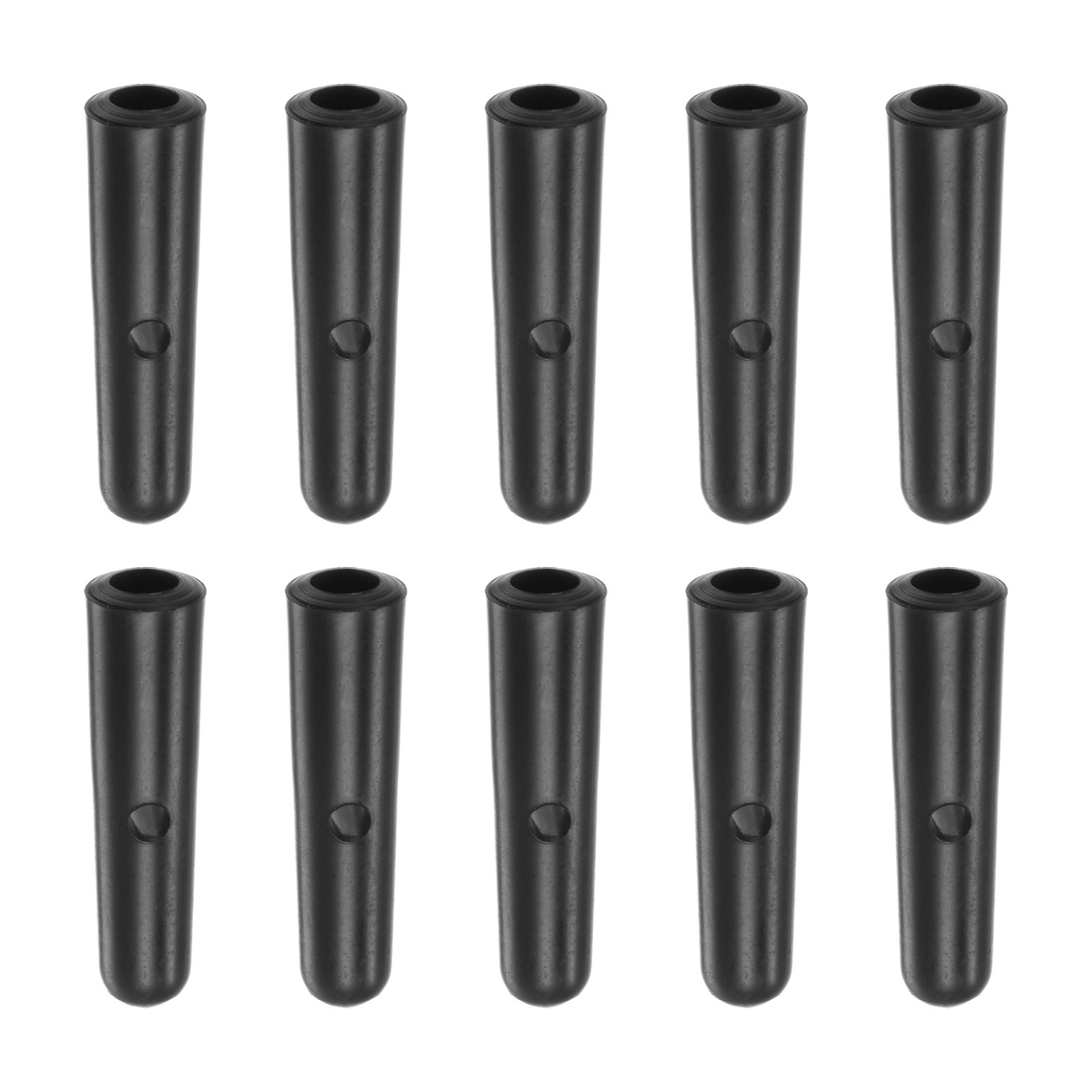 10pcs Umbrella Tail Beads Gum PP 4mm Dia for Straight Umbrella Cover Black