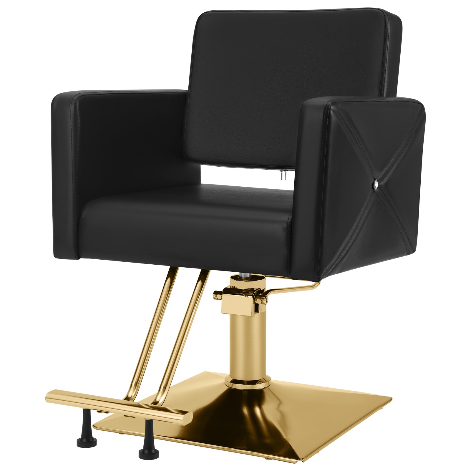 Black+Gold Classic Hydraulic Barber Chair Hair Styling Salon Beauty 360° Swivel