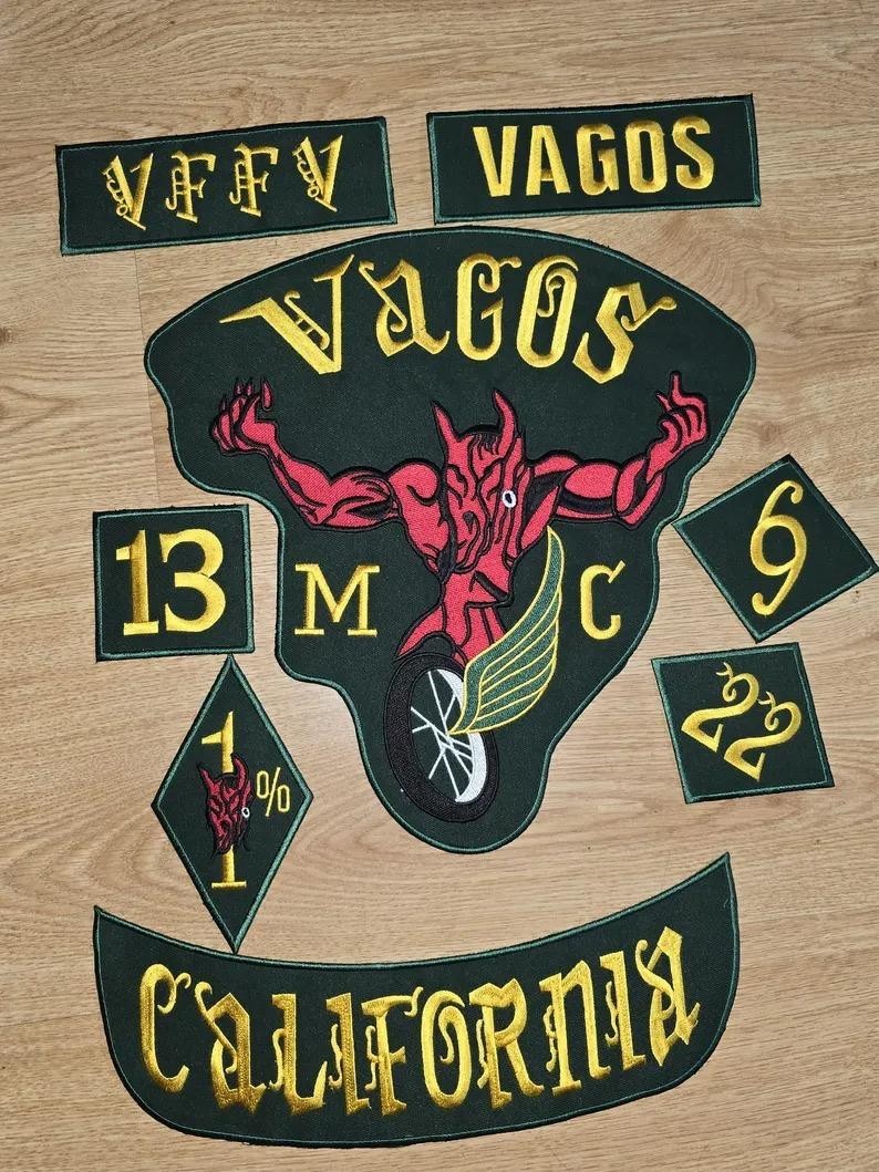Vagos MC Patch Set California 1%er Outlaw Biker Embroidered Back Patches