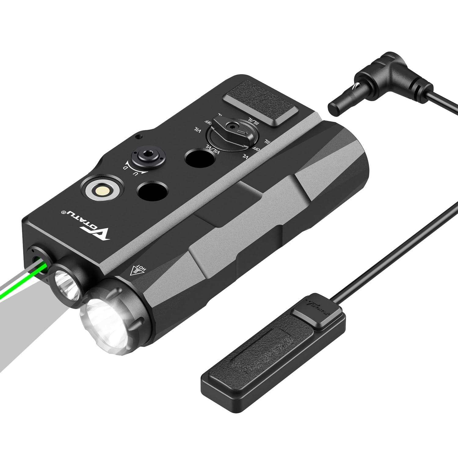 VOTATU V848 Laser Light Combo, Green/IR & 1700LM Flashlight/IR Black
