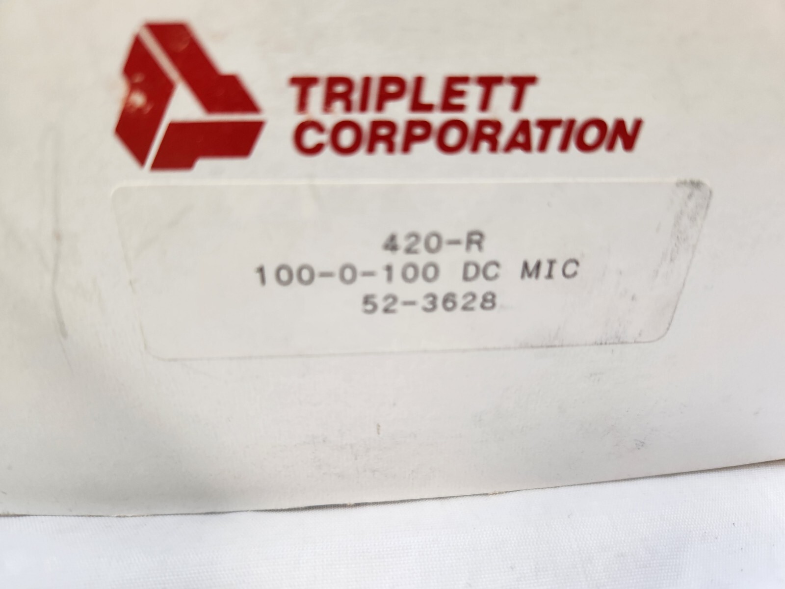 Triplett 420R Panel Meter, 100-0-100 DC MIC , FOR FLUKE