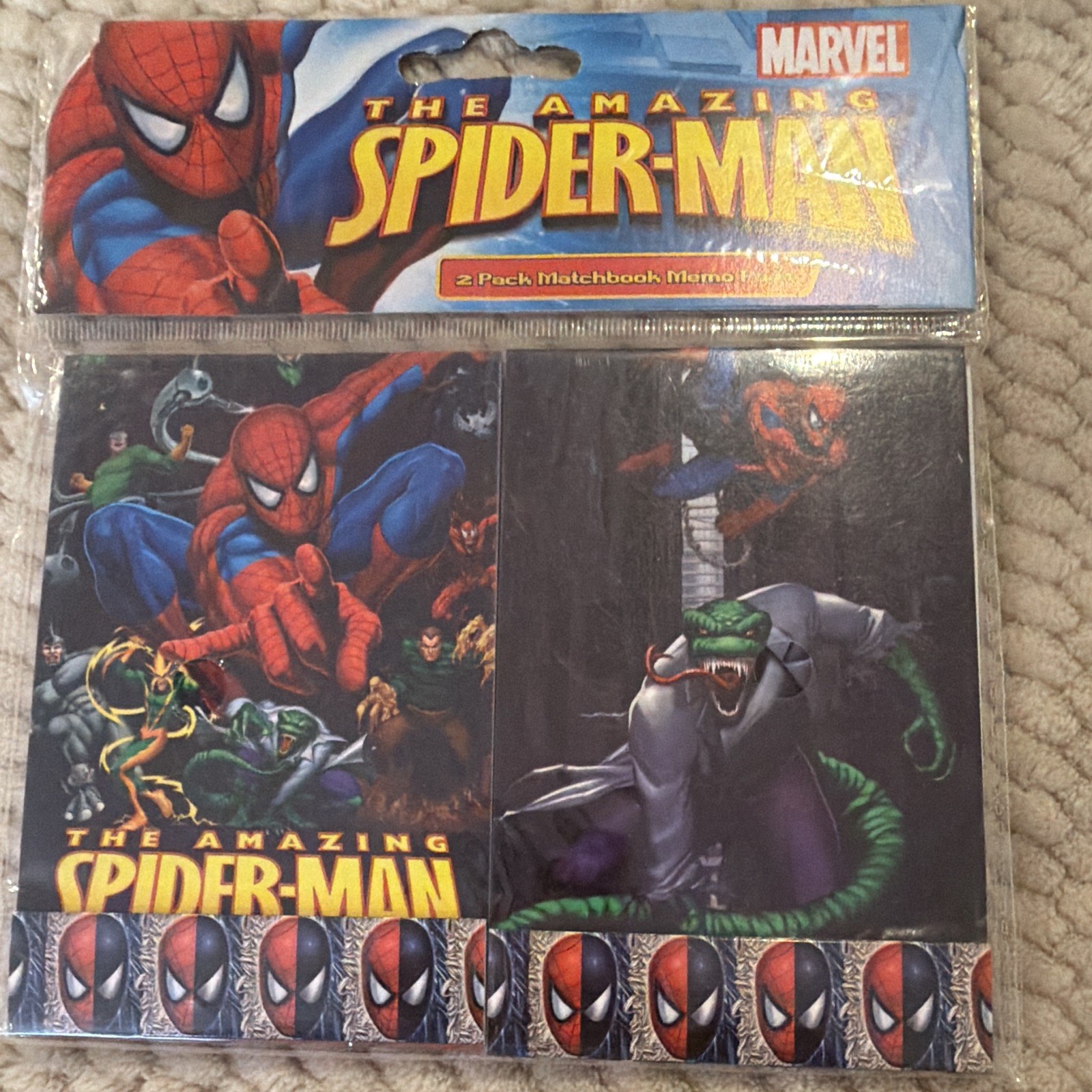 The Amazing Spider-Man 2 Pack Matchbook Memo Pads By Marvel 2008 New