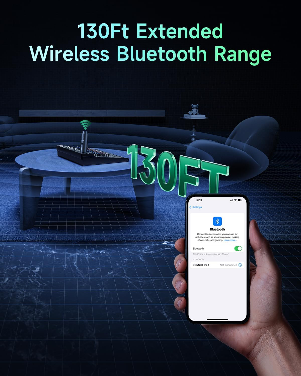 Donner XLR Bluetooth Receiver, Wireless Bluetooth Adapter for Speakers, PA Syste