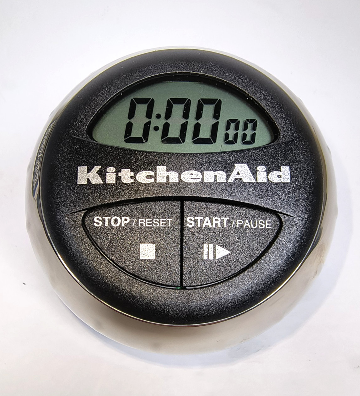 KitchenAid Digital Timer Black and Chrome - Tested & Works Battery Operated